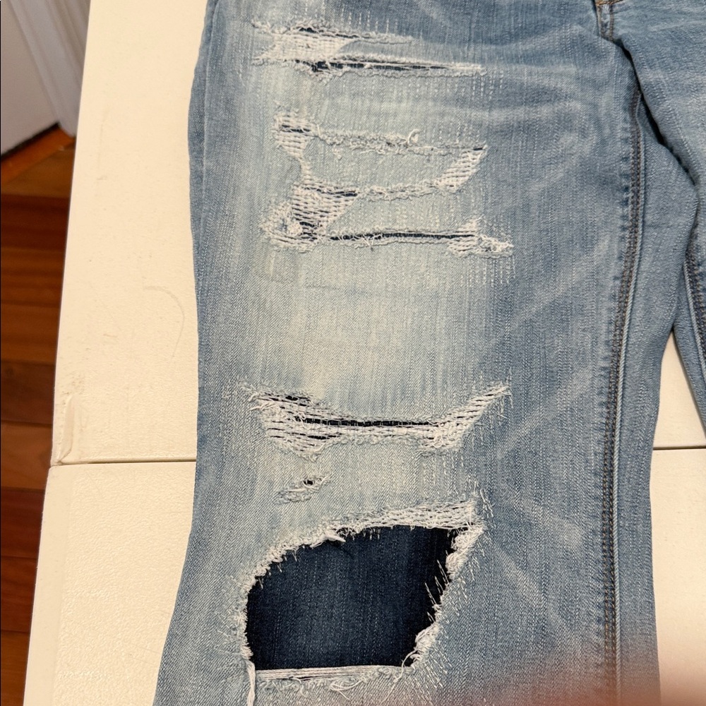 Grunge AE Super Stretch Artist Flare Distressed with Patched behind holes 14 - Picture 10 of 11